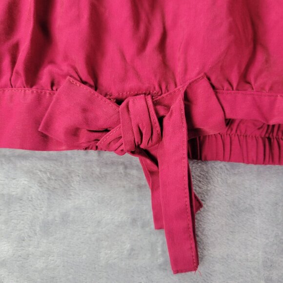 Habituate Womens 12 Red Layered Statement Sleeve Tie Hem Top Boho Romantic Vibes - Picture 3 of 9